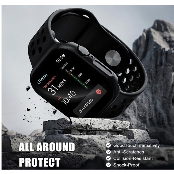 2 Pack Case for Apple Watch Screen Protector, Hard PC Case, Slim Apple Watch Cov - Picture 5 of 6